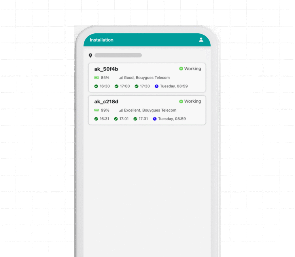 Maîtrise du parc depuis le téléphone